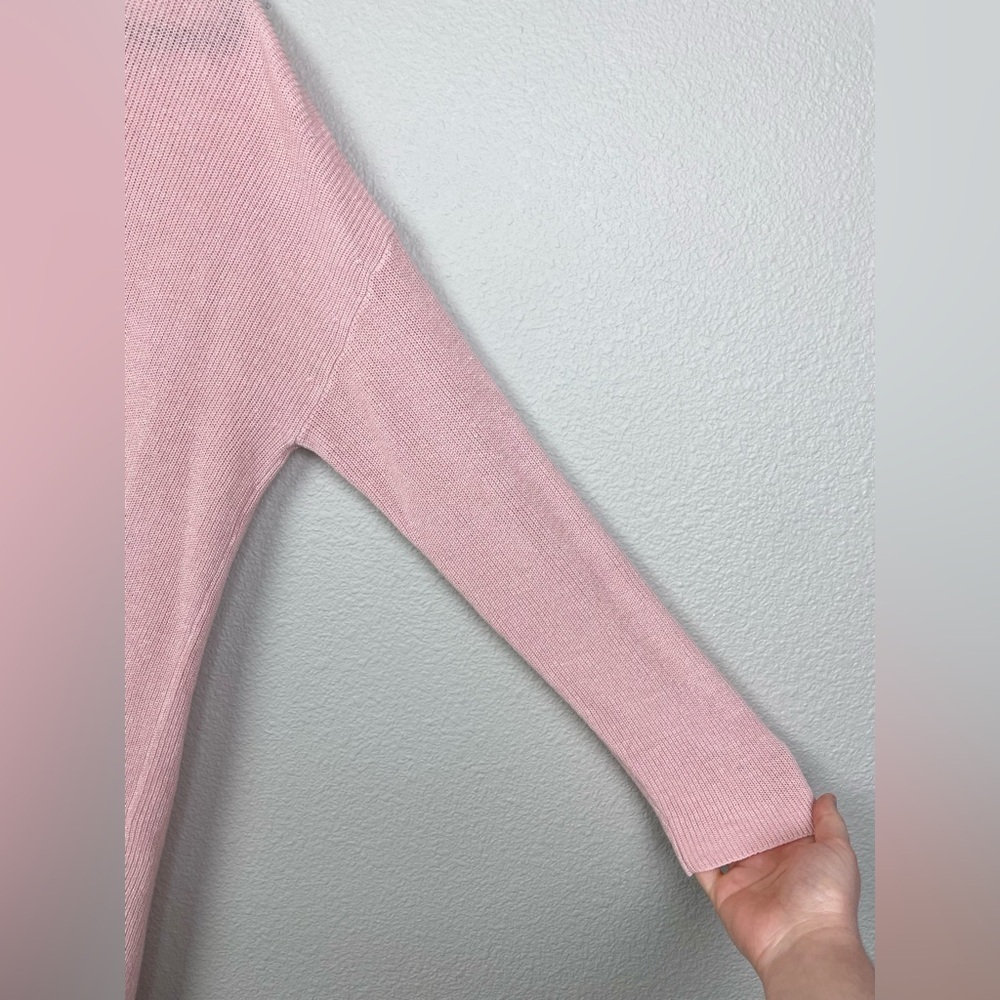 Eileen Fisher Women's Medium Open Front Cardigan Organic Linen Cotton Blush Pink - Picture 13 of 16